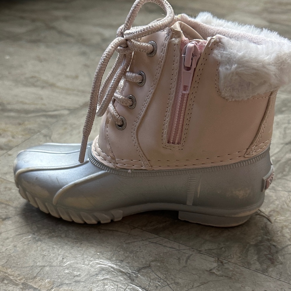 Kids Pink and Silver Nautica Duck Boots - Picture 7 of 8